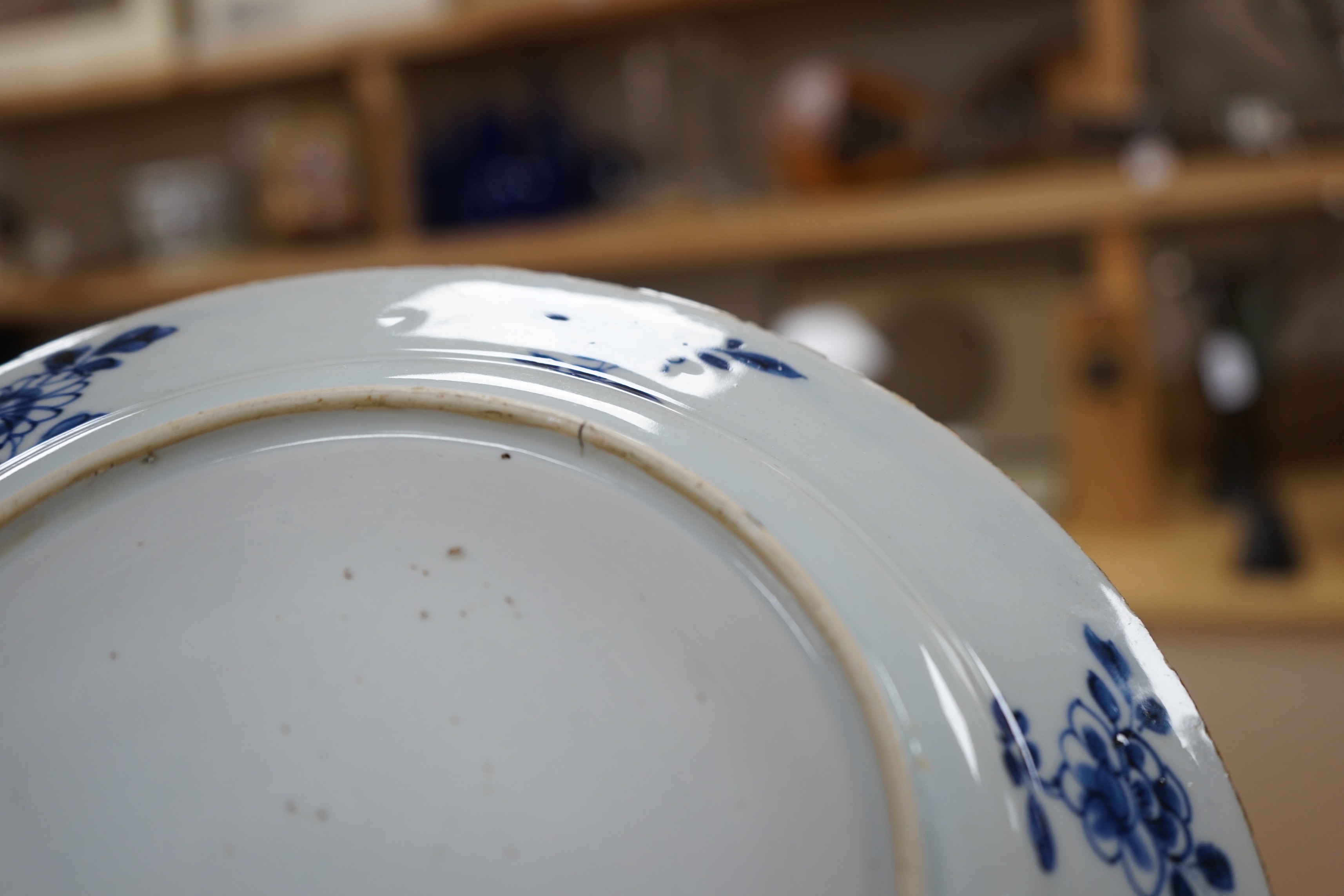 A Chinese Kangxi blue and white plate. 26cm diameter